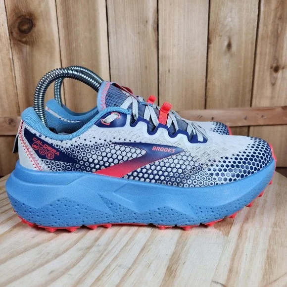 Brooks Women's Blue White Coral Trail Running Shoes - Picture 3 of 13